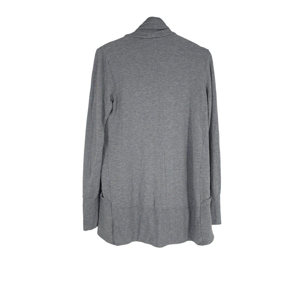 Athleta Cardigan Womens‎ XS Gray Pranayama Wrap Open Front Thumbholes Pocket - Picture 2 of 7